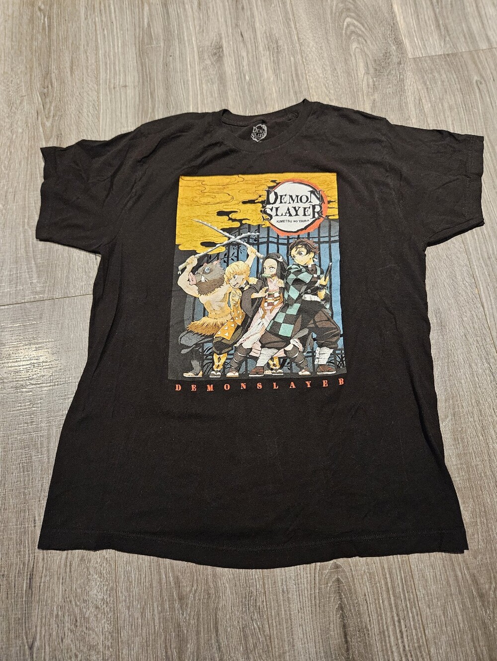 Demon Slayer Mens Graphic Tee Shirt Tanjiro Nezuko Zenitsu Inosuke Large Anime